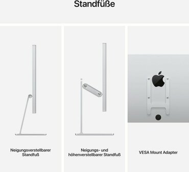 Apple LED-Monitor Studio Display - Standardglas neigungs und h&ouml;henverstellbar Silber