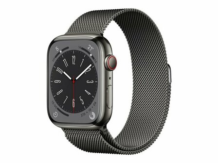 APPLE Watch Series 8 GPS + Cellular 45mm Graphite Stainless Steel Case with Graphite Milanese Loop