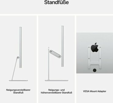 Apple Studio Display Nano-texture glass - LCD-Monitor - 5K - 68.6 cm (27&quot;) - mit in der Neigung und H&ouml;he verstellbarem St&auml;nder