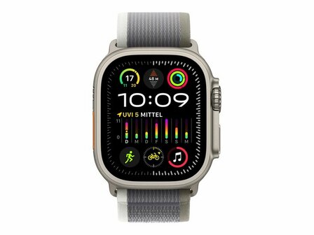 APPLE Watch Ultra 2 GPS + Cellular 49mm Titanium Case with Green/Grey Trail Loop - M/L