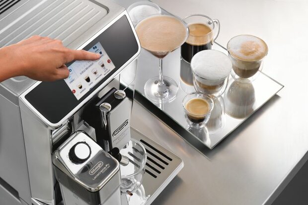 Delonghi CRF Elite Kaffee-Vollautomat ECAM 656.85.MS Edelstahl-Schwarz