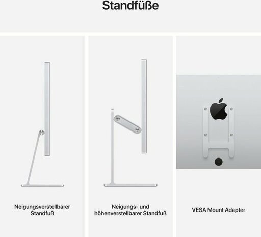 Apple LED-Monitor Studio Display - Standardglas neigungs und höhenverstellbar Silber