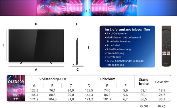 Philips TV OLED-Fernseher 65OLED909/12